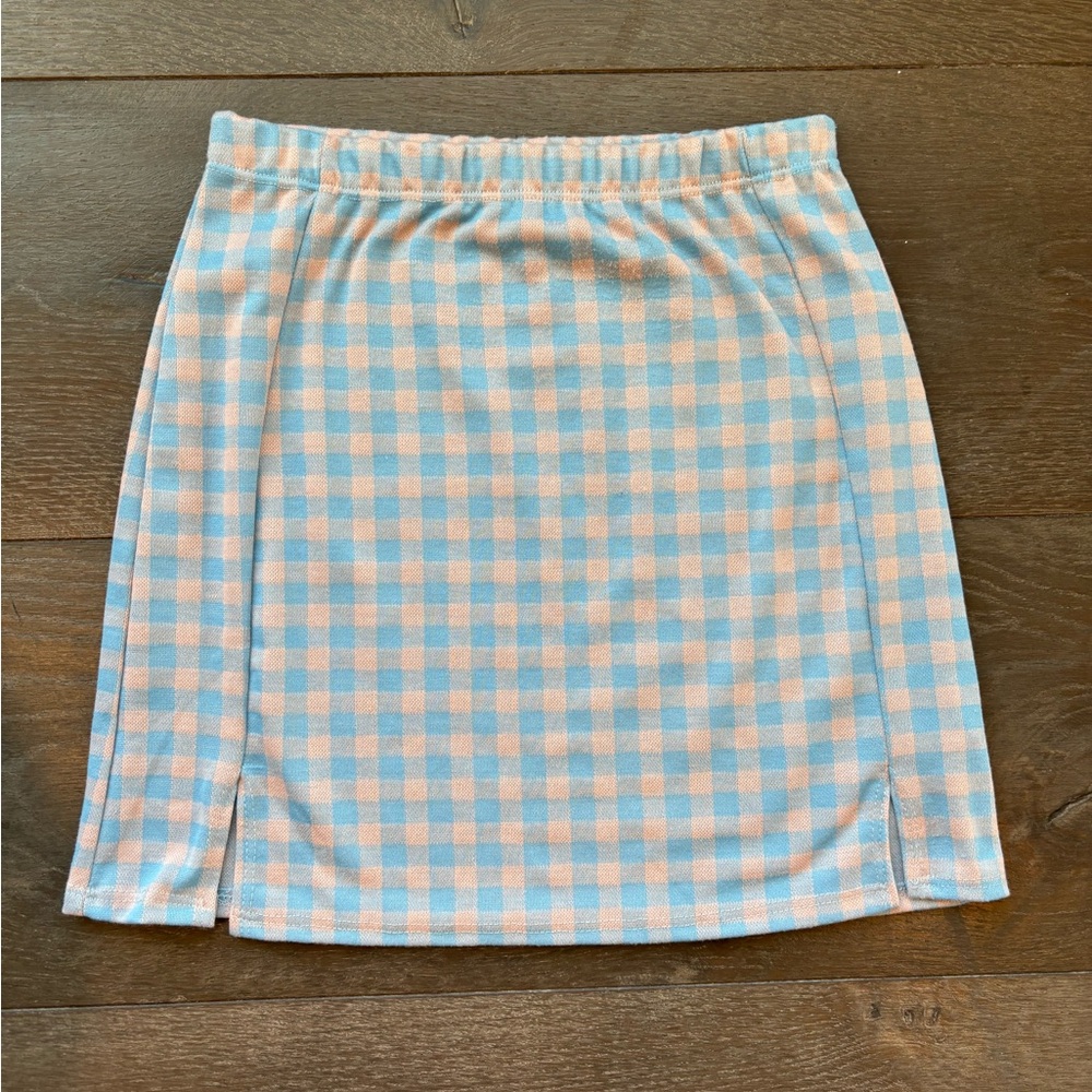 Livi by Olivia Rae Blue and Pink Gingham Women's Skirt